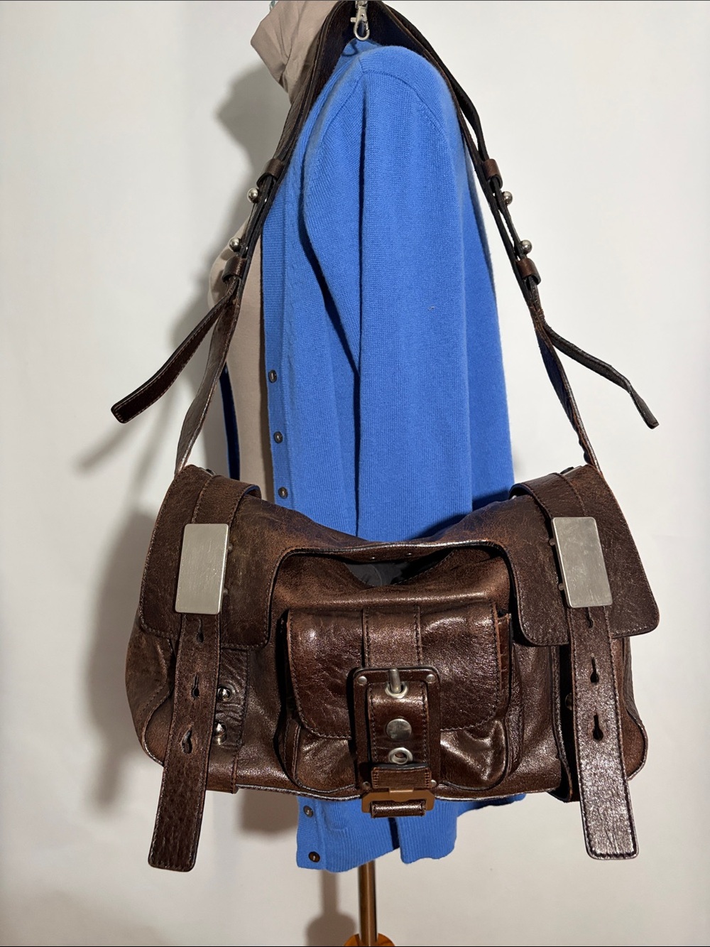 CHLOE LEATHER BROWN 2AND1 HANDBAG/SHOULDER Purse
